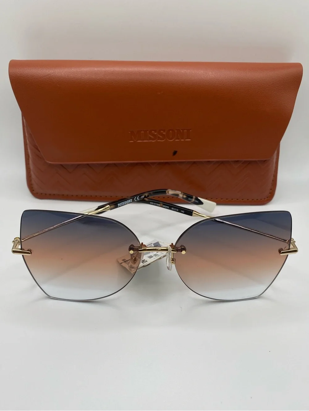 Missoni MIS 0119/S 0J5G-PR Gold Gray Sh Brown 60-15-140 Rimless Sunglasses